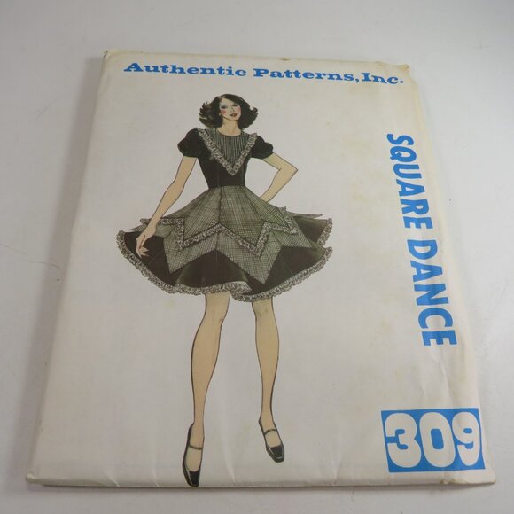 VTG Authenic Pattern Inc #309 Large Full Square Dancing Circle Skirt Pointed Hem - Picture 2 of 12